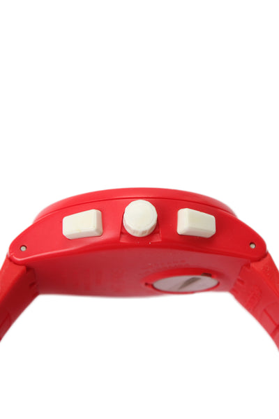 Swatch Unisex Red Plastic Shadow SUSR400E Chronograph Quartz Watch 42mm