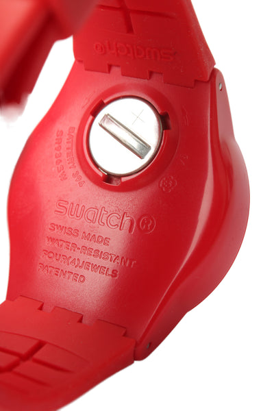 Swatch Unisex Red Plastic Shadow SUSR400E Chronograph Quartz Watch 42mm