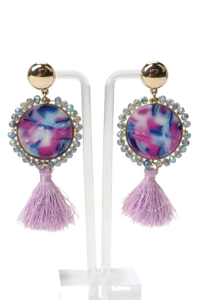 Lily Pulitzer Womens Gold Tone Lilac Bay Dreaming Tassel Dangle Earrings