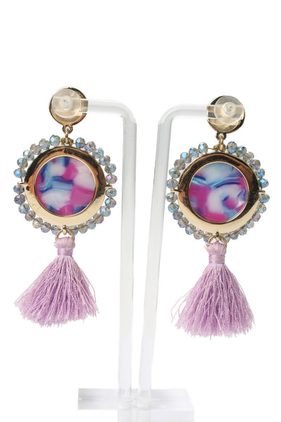 Lily Pulitzer Womens Gold Tone Lilac Bay Dreaming Tassel Dangle Earrings