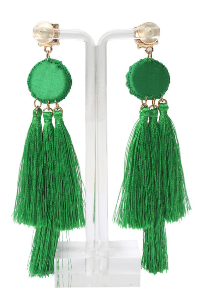 Lilly Pulitzer Womens Gold Tone Green She's Got Sol Tassel Earrings