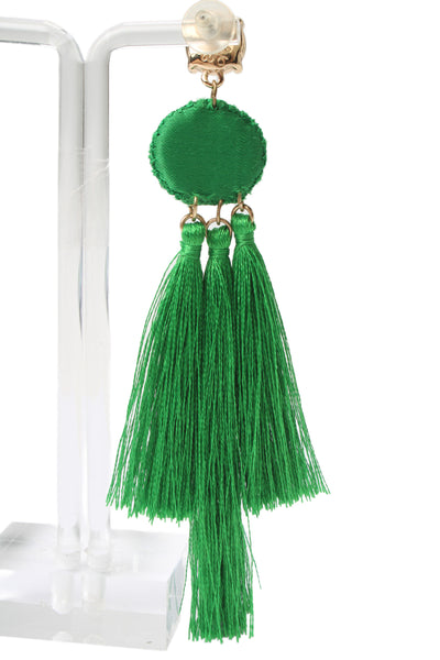 Lilly Pulitzer Womens Gold Tone Green She's Got Sol Tassel Earrings