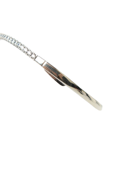 Pandora Womens 925 Silver Cubic Zirconia Shimmering Wish Bangle Bracelet