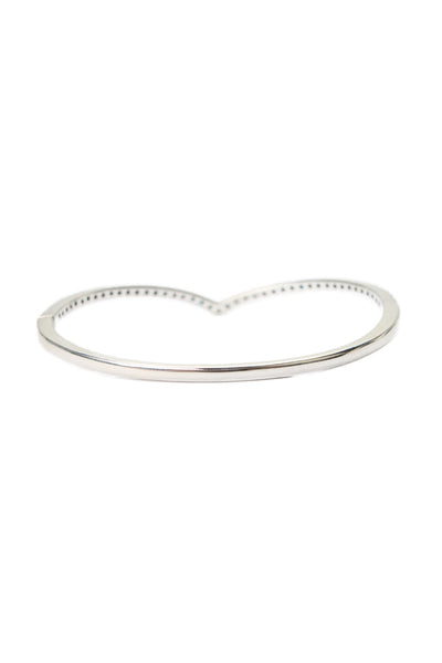 Pandora Womens 925 Silver Cubic Zirconia Shimmering Wish Bangle Bracelet