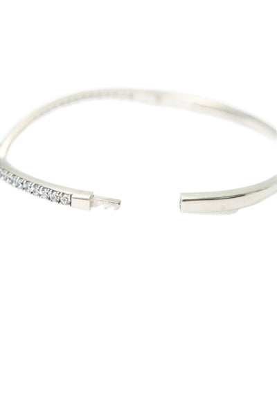 Pandora Womens 925 Silver Cubic Zirconia Shimmering Wish Bangle Bracelet