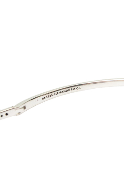 Pandora Womens 925 Silver Cubic Zirconia Shimmering Wish Bangle Bracelet