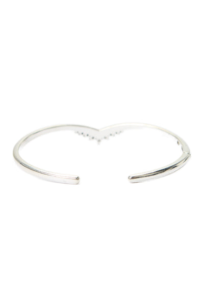 Pandora Womens 925 Silver Cubic Zirconia Tiara Wishbone Bangle Bracelet