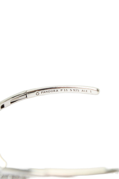 Pandora Womens 925 Silver Cubic Zirconia Tiara Wishbone Bangle Bracelet