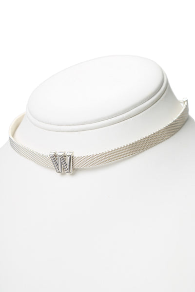 Pandora Womens 925 Silver Reflexions Mesh Choker + W ClipOn Charm 15"