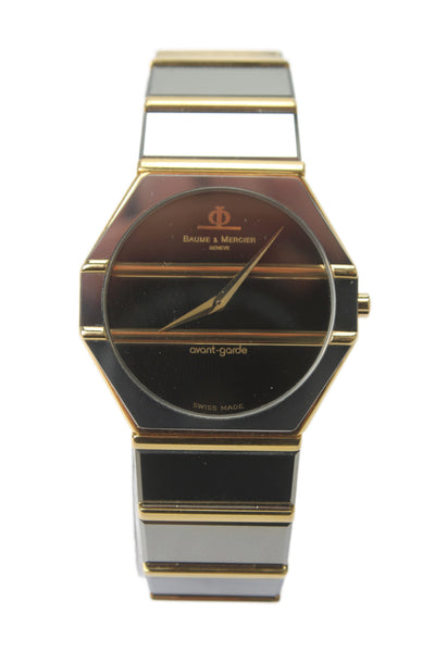 Baume & Mercier Mens Two-Tone Tungsten/18K Gold Avant Garde Quartz Watch 31mm