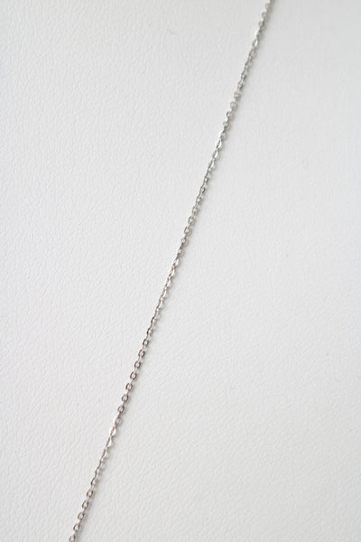 Unoaerre Womens 9K White Gold Diamond Loop Pendant Necklace 18" 1.6g