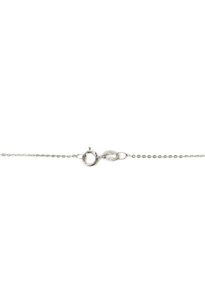 Unoaerre Womens 9K White Gold Diamond Loop Pendant Necklace 18" 1.6g