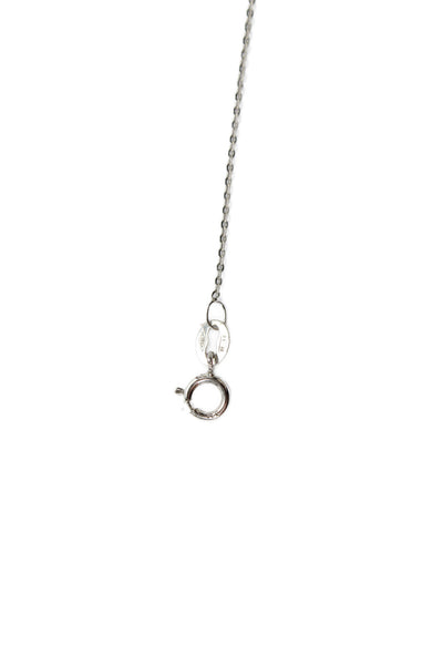 Unoaerre Womens 9K White Gold Diamond Loop Pendant Necklace 18" 1.6g