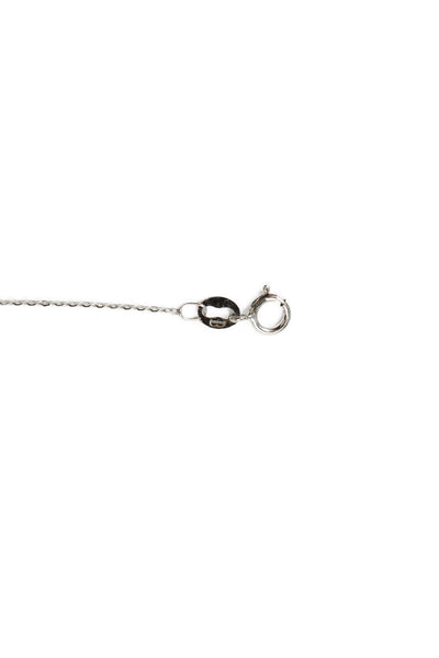Unoaerre Womens 9K White Gold Diamond Loop Pendant Necklace 18" 1.6g