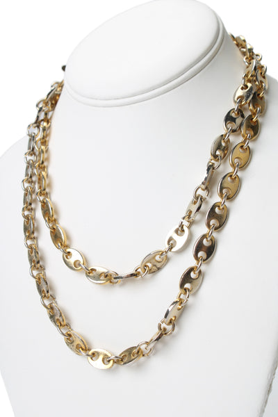Gucci Womens Gold Tone Mariner Link Chain Necklace 36"