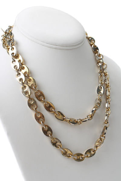 Gucci Womens Gold Tone Mariner Link Chain Necklace 36"