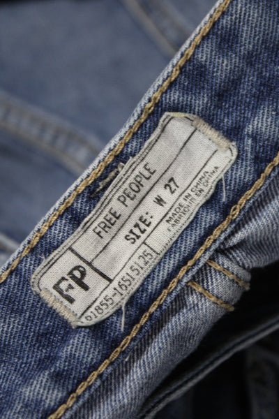 Free People Womens Skinny Blue Cotton Jeans Size 27