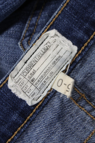 Current/Elliott Womens Skinny Jeans Blue Mid Rise Cotton Inseam 29 Size 25