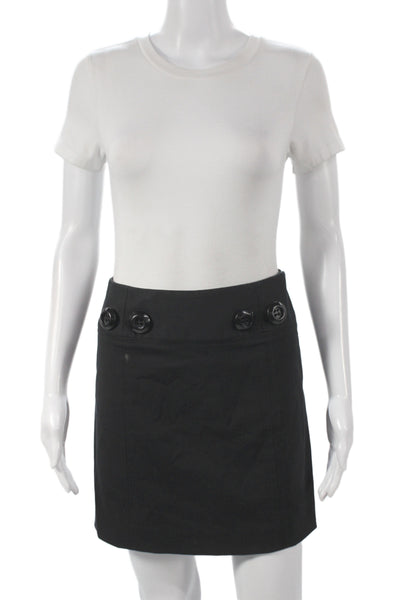 Milly Women Black Mini Skirt 96% Cotton Size 2