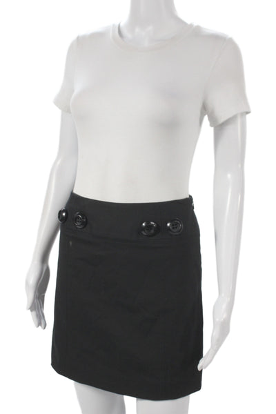 Milly Women Black Mini Skirt 96% Cotton Size 2