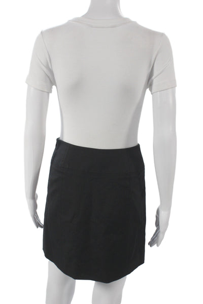 Milly Women Black Mini Skirt 96% Cotton Size 2