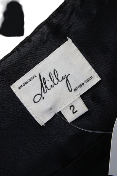 Milly Women Black Mini Skirt 96% Cotton Size 2