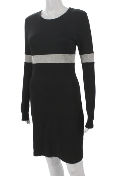 Amy Matto Women Bodycon Black Dress Long Sleeve Pullover Size XS