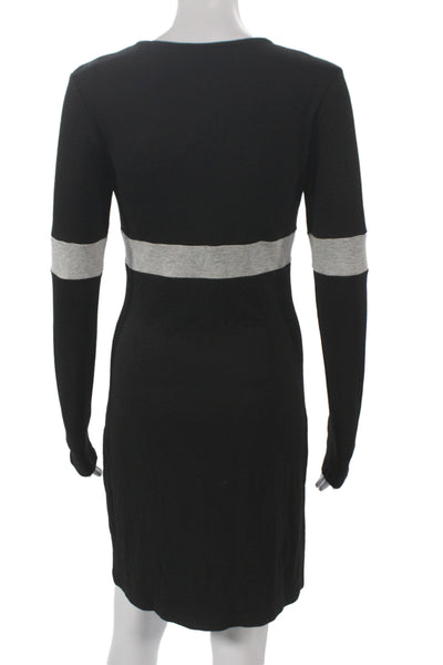 Amy Matto Women Bodycon Black Dress Long Sleeve Pullover Size XS