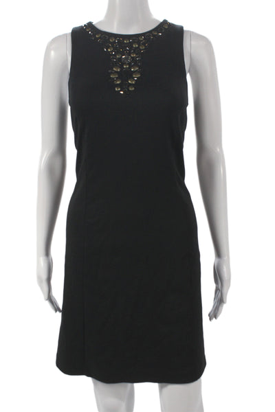 Michael Michael Kors Womens Sheath Dress Sleeveless Black Knee Length Size PM