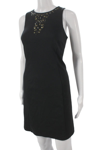 Michael Michael Kors Womens Sheath Dress Sleeveless Black Knee Length Size PM