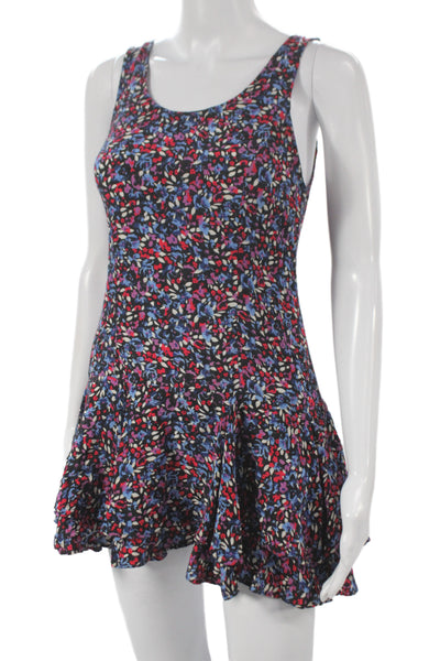 InWear Womens Mini Floral Scoop Neck Sleeveless Zip Dress Multicolor Size S