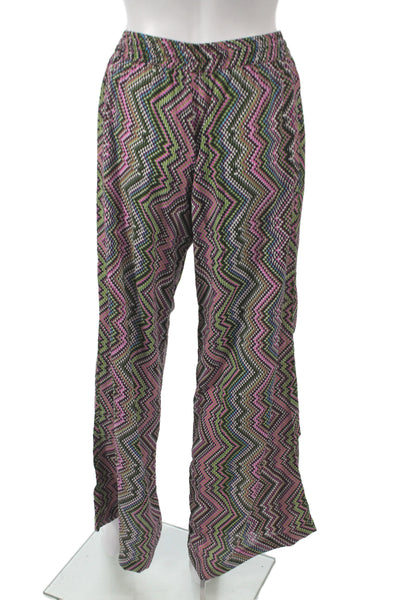 Elan Women Harem Pants Multicolor Geometric Polyester Drawstring Size S