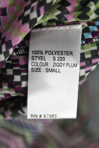 Elan Women Harem Pants Multicolor Geometric Polyester Drawstring Size S
