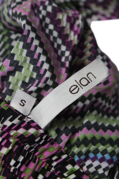 Elan Women Harem Pants Multicolor Geometric Polyester Drawstring Size S