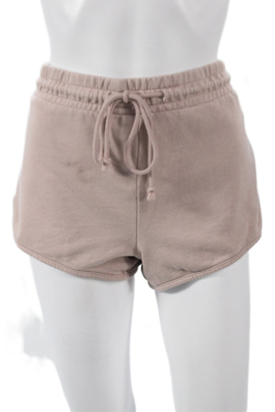 Pistola Women Sweat Shorts Beige Cotton Drawstring Size M