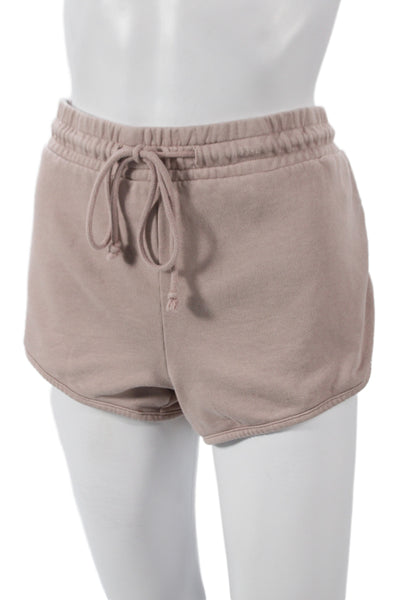 Pistola Women Sweat Shorts Beige Cotton Drawstring Size M