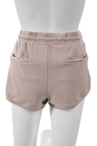 Pistola Women Sweat Shorts Beige Cotton Drawstring Size M