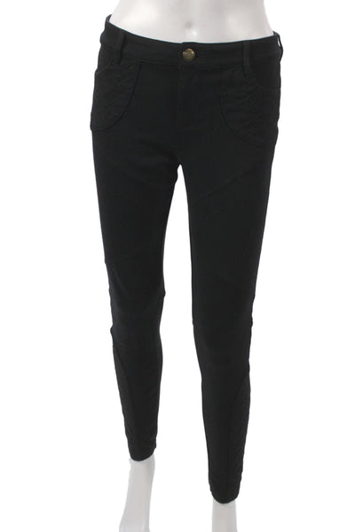 Free People Women Jegging Black 70% Polyester Button Closure Size 27
