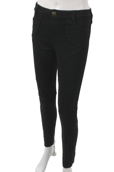 Free People Women Jegging Black 70% Polyester Button Closure Size 27
