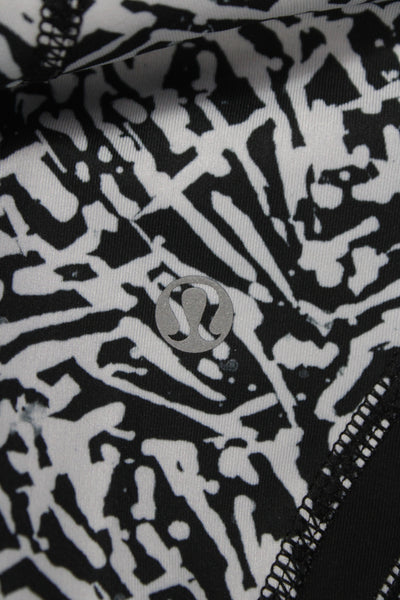Lululemon Women Black Capri Leggings Geometric Athleisure Size 6