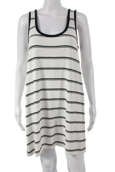 BB Dakota Women Black Striped Tank Dress Short Scoop Neck Size M