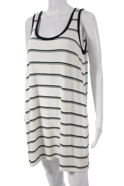 BB Dakota Women Black Striped Tank Dress Short Scoop Neck Size M
