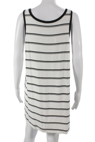 BB Dakota Women Black Striped Tank Dress Short Scoop Neck Size M