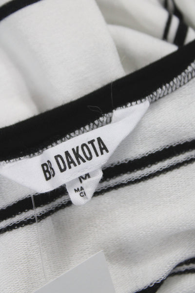 BB Dakota Women Black Striped Tank Dress Short Scoop Neck Size M