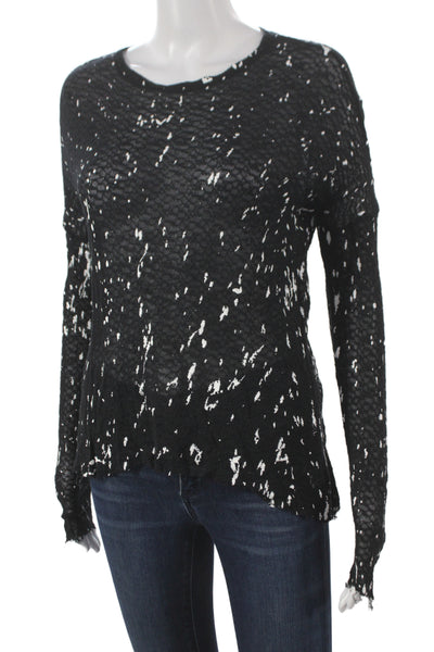 Generation Love Women Black Jersey T-Shirt Crew Neck Long Sleeve Size XS