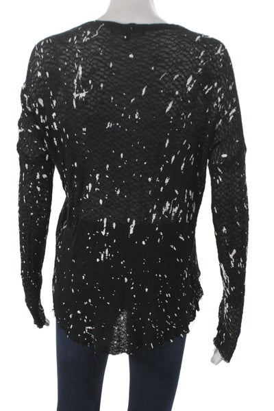 Generation Love Women Black Jersey T-Shirt Crew Neck Long Sleeve Size XS