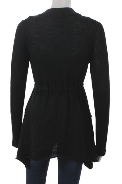 Bibelot Womens Black V Neck Long Sleeve Cardigan Size XS