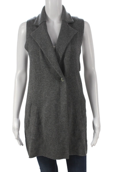 Autumn Cashmere Womens Overcoat Vest Gray Cashmere Sleeveless Size XS