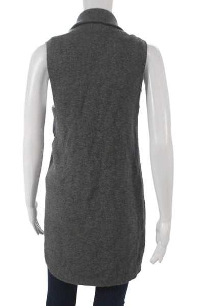 Autumn Cashmere Womens Overcoat Vest Gray Cashmere Sleeveless Size XS