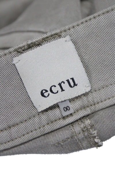 Ecru Womens Beige Chino Pants 62% Tencel Button Size 00